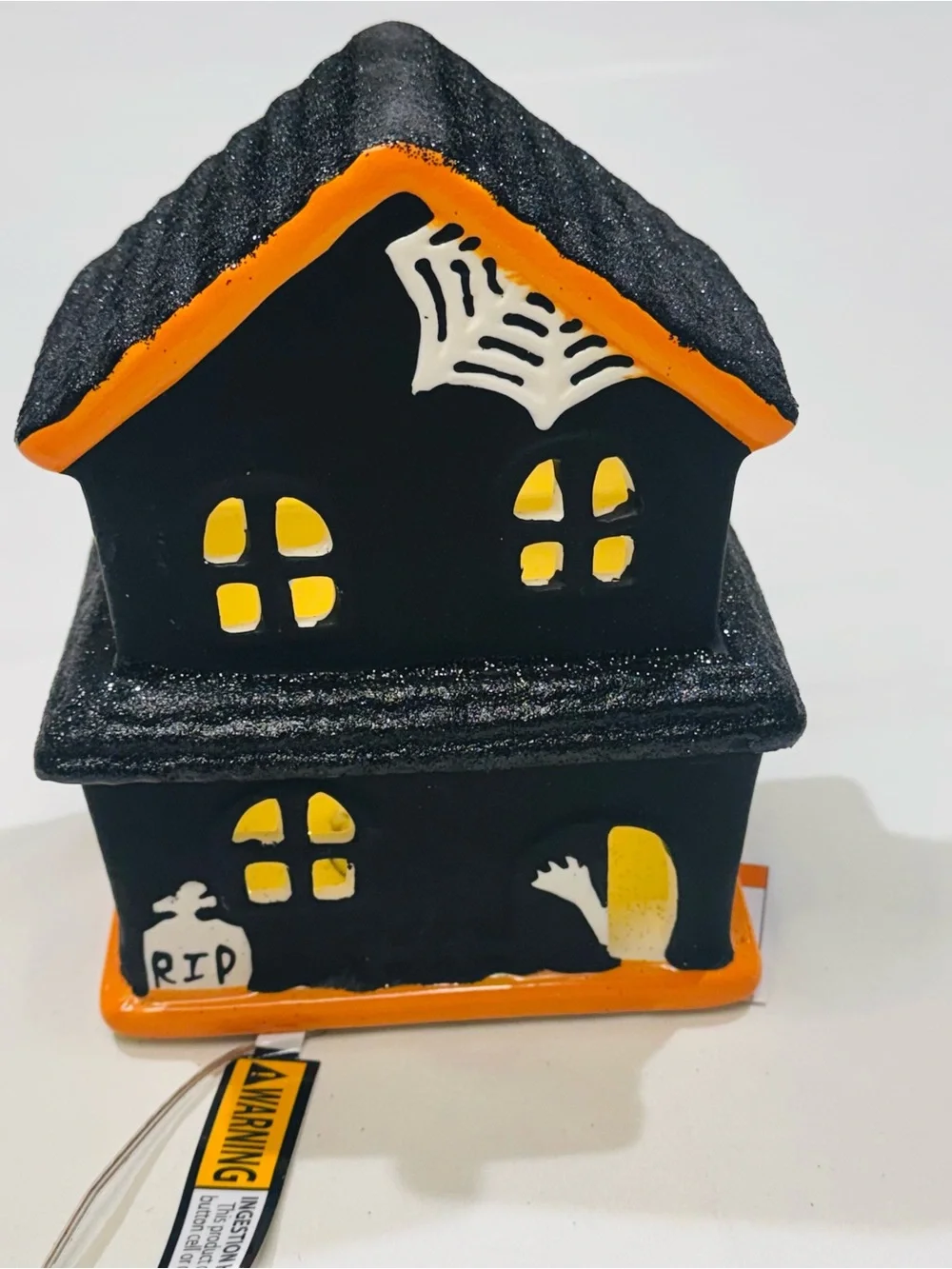 Celebrate Together Halloween Haunted House Blinking LightUp Black Orange NWT